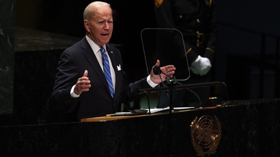 Biden falou para a China, mesmo que sem nomeá-la O presidente dos EUA, Joe Biden, discursa na Assembleia Geral da ONU, em Nova York, 21 de setembro de 2021