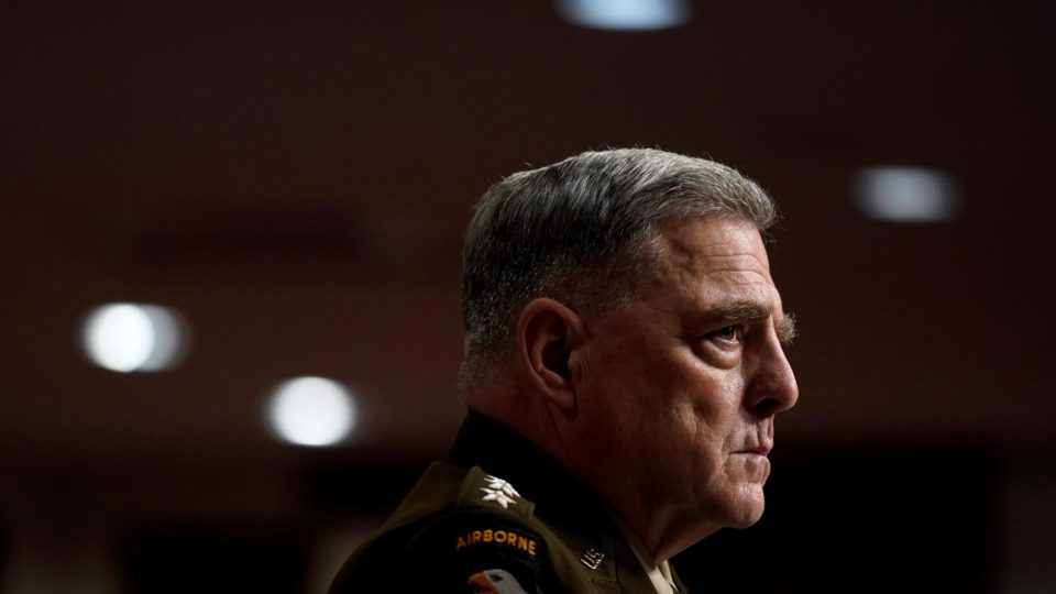 O chefe do Estado-Maior americano, general Mark Milley, durante audiência no Senado dos EUA