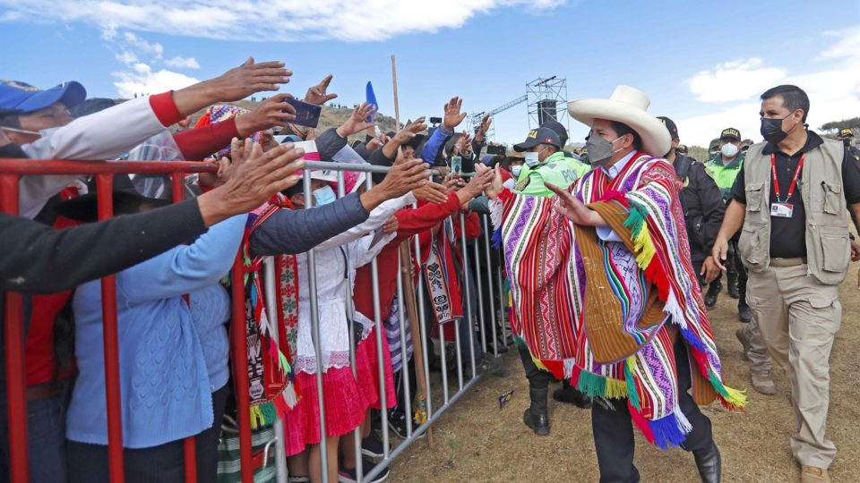 Castillo lança segunda reforma agrária no Peru e reitera intenção de nova Constituição O presidente peruano Pedro Castillo, durante lançamento da Segunda Reforma Agrária em Sacsayhuamán, Cusco, Peru, 3 de outubro