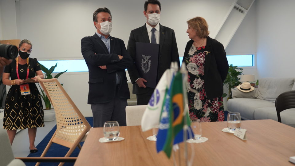 Paraná assina adesão a campanhas da ONU para desenvolvimento sustentável O governador Ratinho Junior, durante a abertura da Semana do Paraná dentro da Expo Dubai 2020
