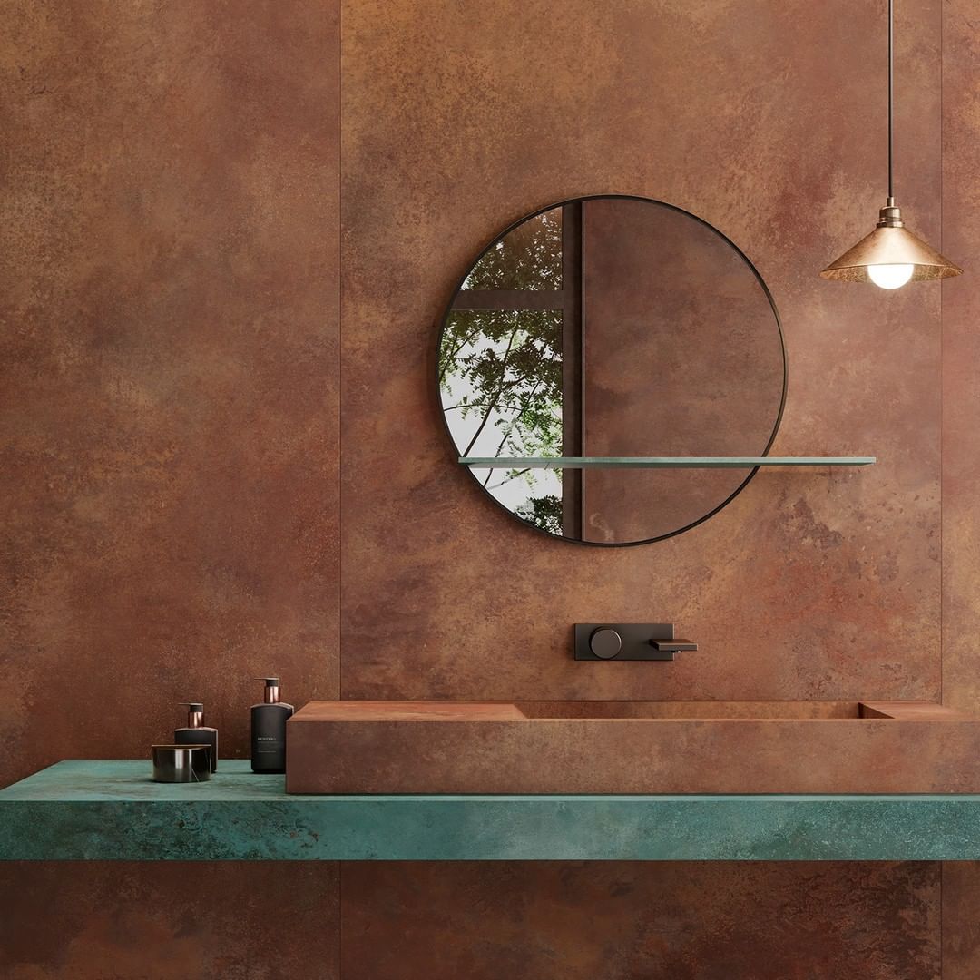 Marca que apresentou peças na feira italiana, a Ceramiche Caesar explora a beleza do metal, com pegada industrial em que o concreto é redescoberto. Marca que apresentou peças na feira italiana, a Ceramiche Caesar explora a beleza do metal, com pegada industrial em que o concreto é redescoberto.