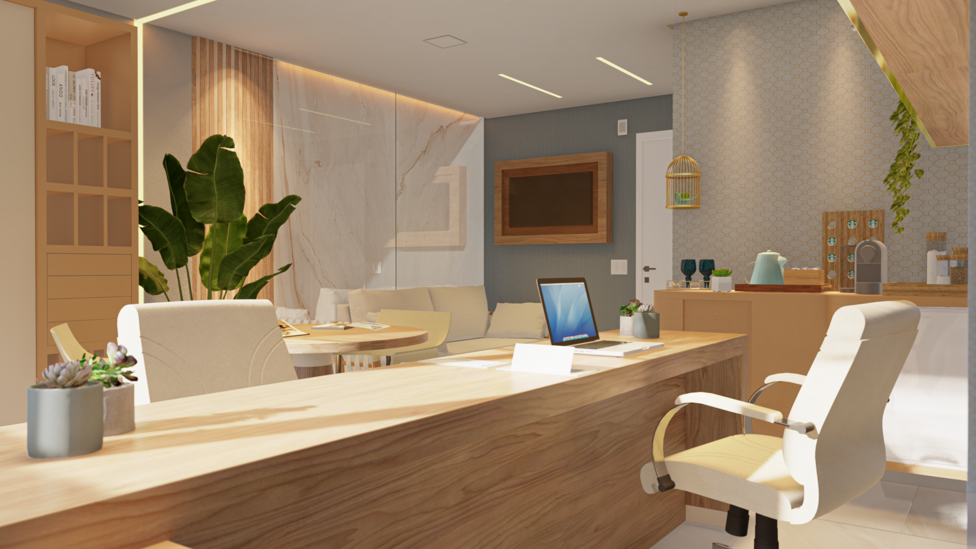 O estúdio projetou sua nova sede aplicando conceitos do neuro feng shui. O estúdio projetou sua nova sede aplicando conceitos do neuro feng shui.