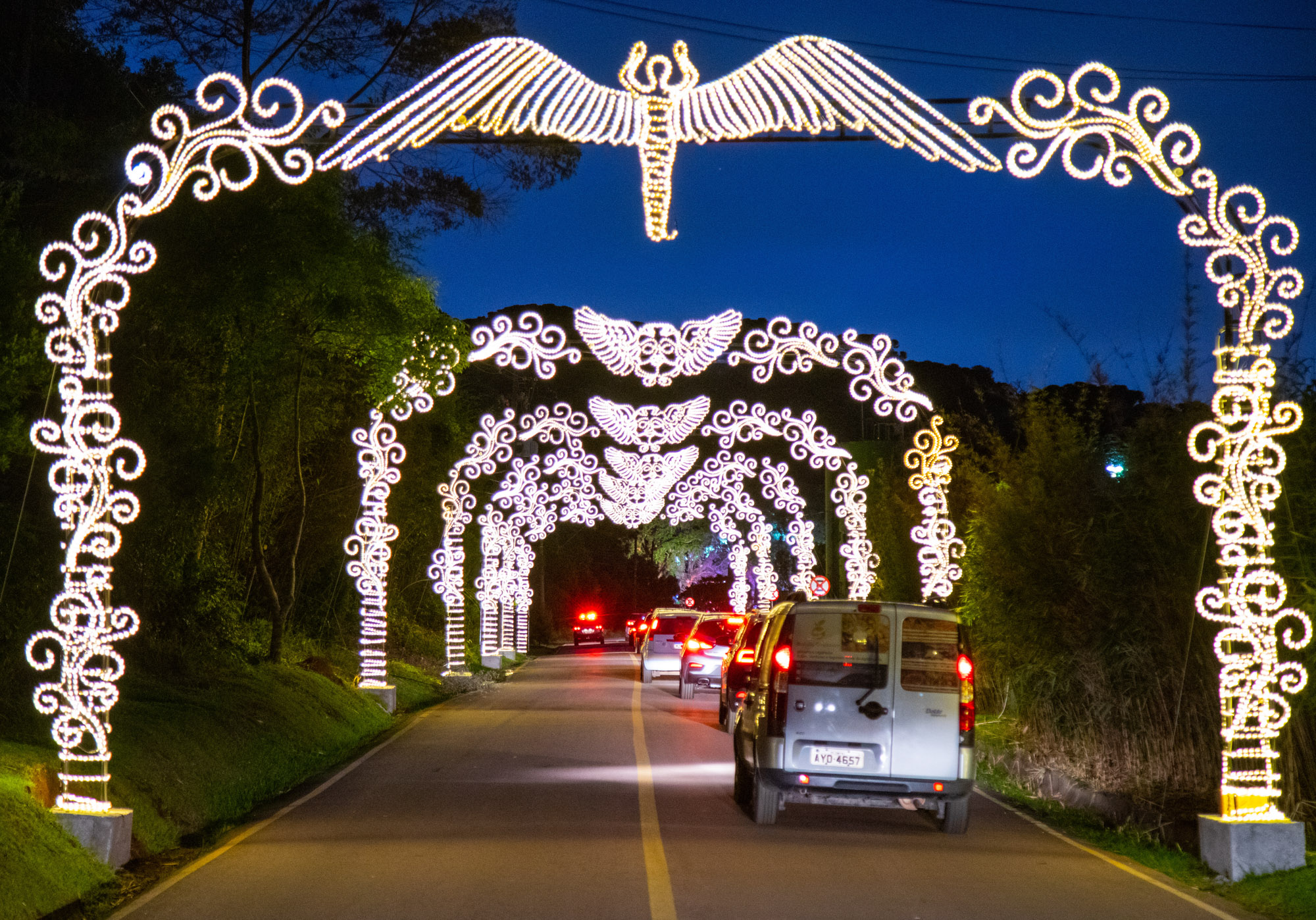 Decoração de Natal do Parque Barigui, que terá atrações drive-thru. Decoração de Natal do Parque Barigui, que terá atrações drive-thru.