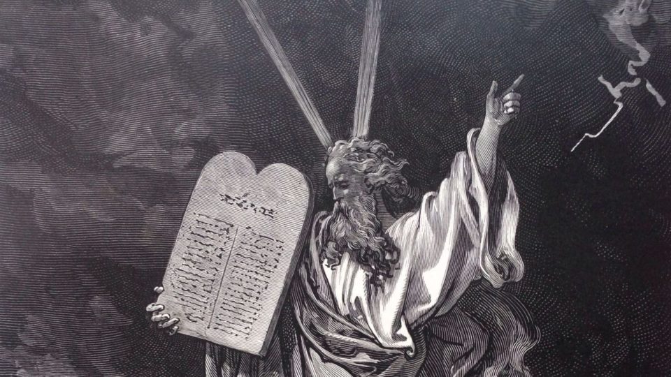 Detalhe de "Moisés desce do Sinai", de Gustave Doré.