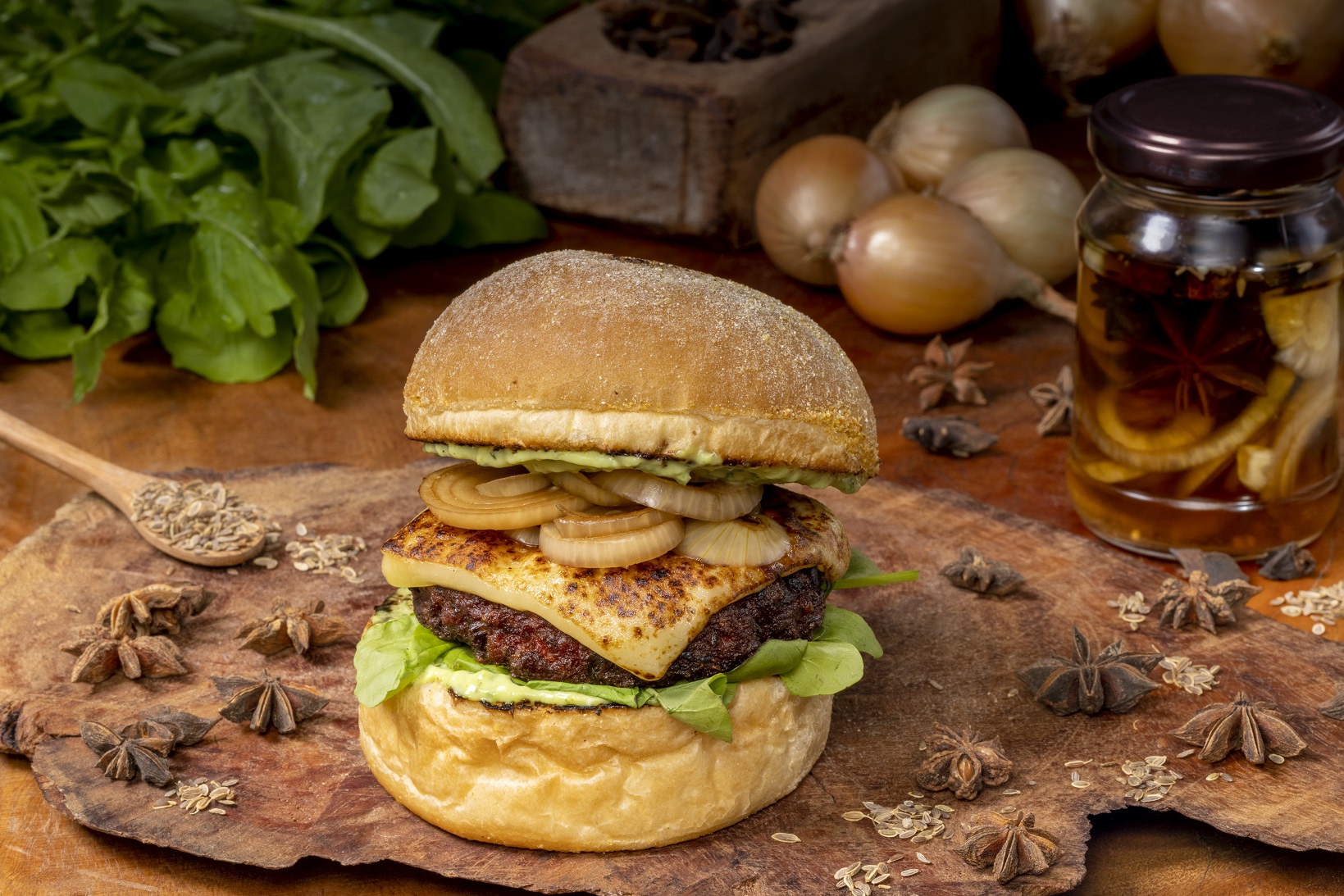 O pão com bolinho especial do Smoke N&#8217;Fire.