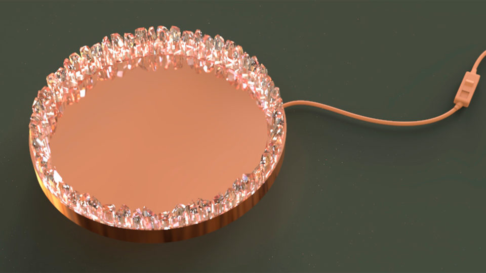 Luminária Kripton, de Carlos Alcantarino, é inspirada nos cristais de quartzo e suas características únicas