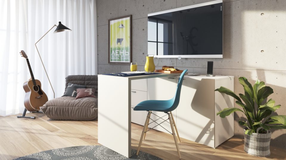 Nova marca de móveis chega ao mercado com sofá, cama e armário que se transformam em mesa de escritório Armário Brixton, por Gustavo Bertolini, vira escrivaninha para home office.