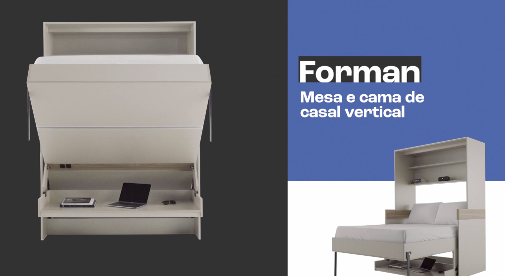 Cama e mesa Forman, da Save Space. Cama e mesa Forman, da Save Space.
