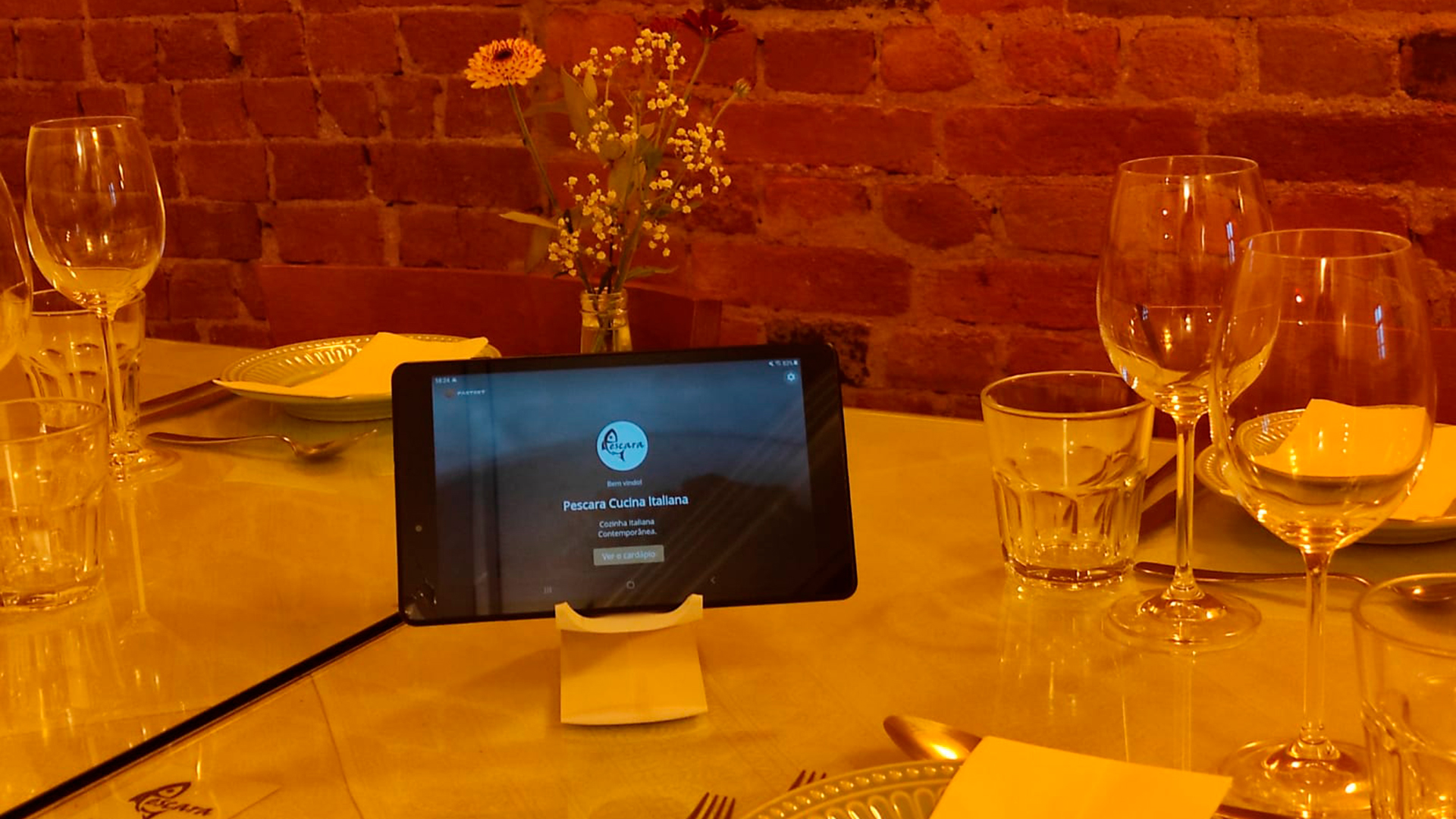 Clientes do restaurante Pescara podem efetuar os pedidos direto para cozinha do restaurante, através da tela do celular ou tablet, sem precisar de um garçom