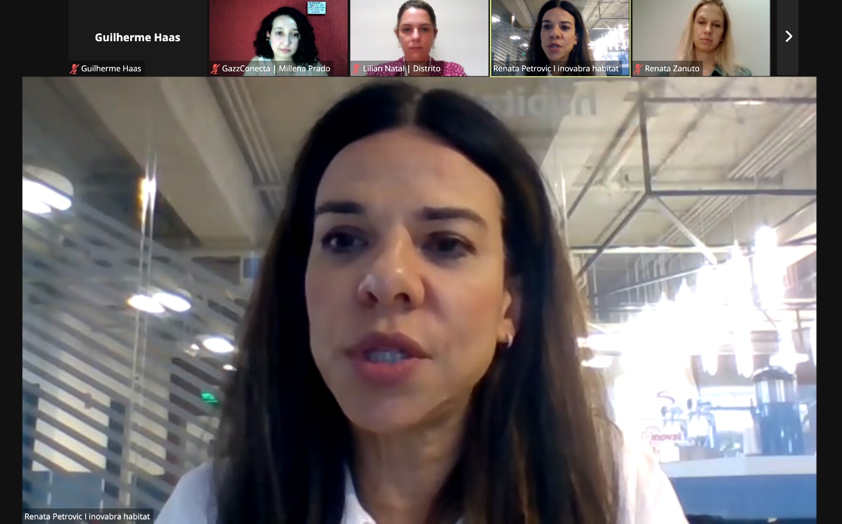 O evento reuniu as Renata Petrovic, head do Inovabra Habitat, Renata Zanuto, Co-Head do Cubo Itaú e Lilian Natal, sócia e Head de Marketing do Distrito.