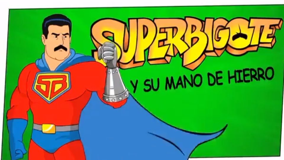Em desenho em emissora estatal, Maduro vira “Super Bigode” e derrota os EUA Na animação, ditador venezuelano usa “mão de ferro” para destruir drone enviado por vilão americano que causa apagão na Venezuela