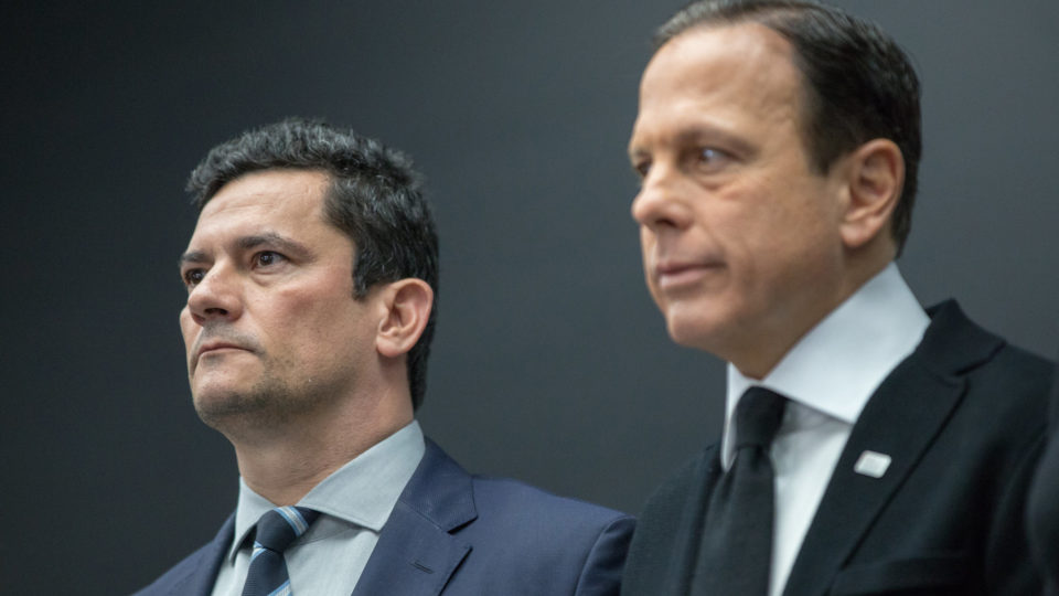 Sergio Moro e João Doria, durante evento em 2019