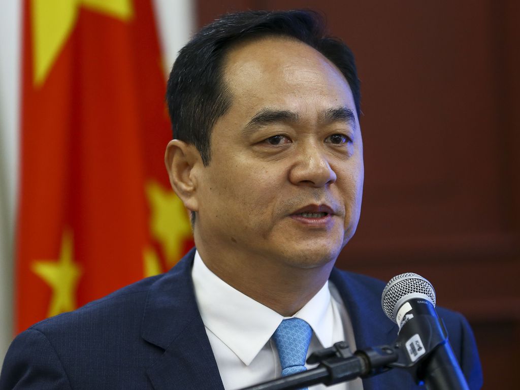 O embaixador da China, Yang Wanming, durante o Fórum de Think Tanks China-Brasil.