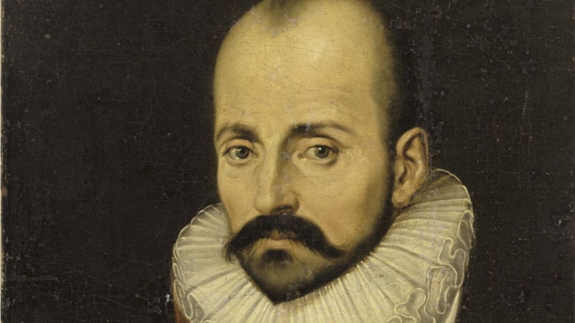 Detalhe de retrato anônimo de Michel de Montaigne.