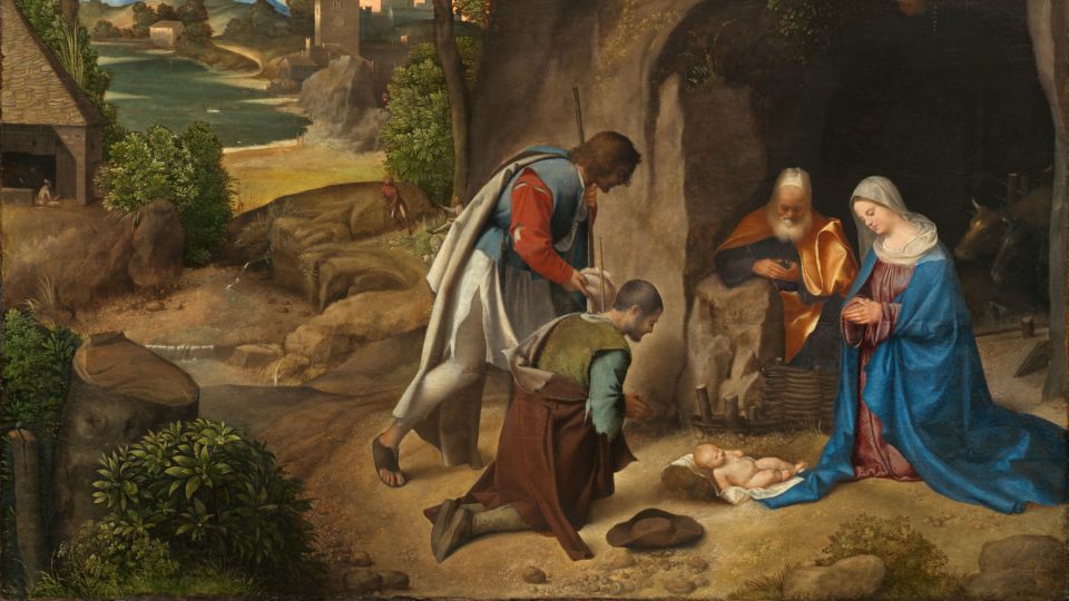 Detalhe da "Adoração dos Pastores", de Giorgione.