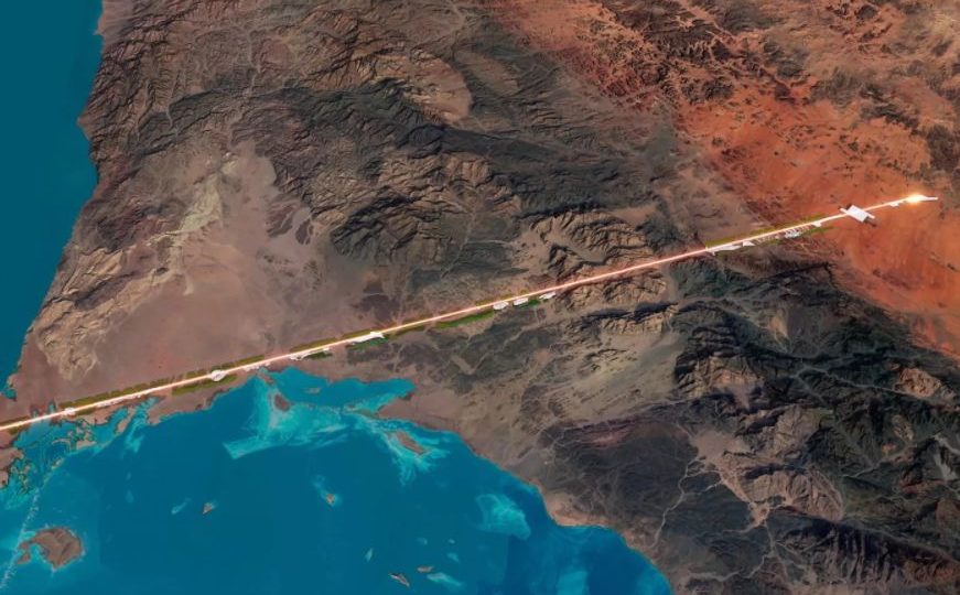 Cidades lineares: o que são e como podem contribuir (ou não) para resolver problemas urbanos? Plano da cidade linear de 160 quilômetros, na Arábia Saudita.