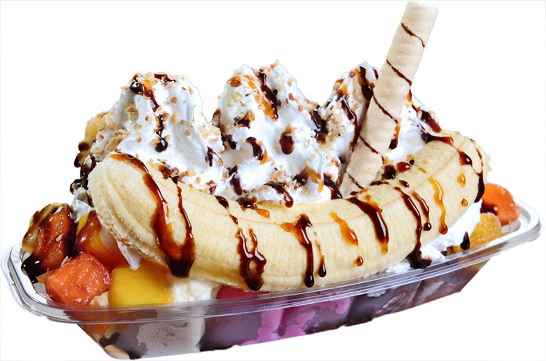 A Banana Split é uma das sobremesas mais clássicas no Au Au.