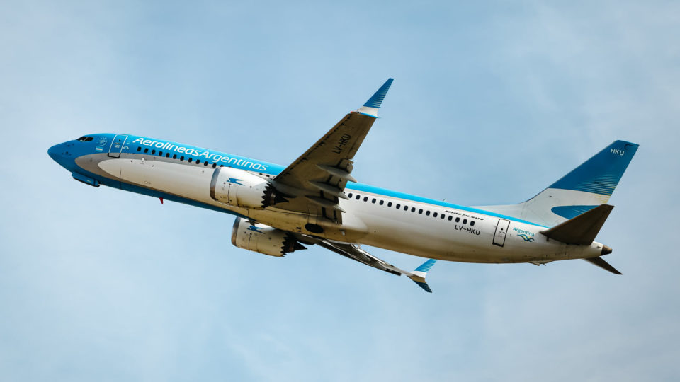 Avião da companhia aérea Aerolíneas Argentinas