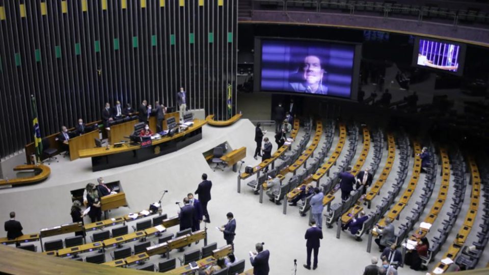 O Plenário da Câmara em 15/02/22, dia em que foi votada a PEC