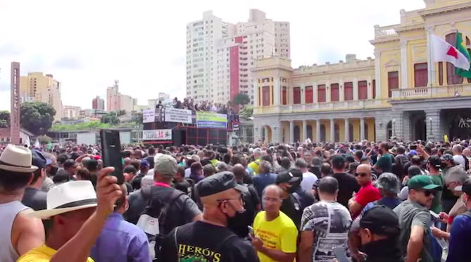 Manifestação de servidores da segurança em Belo Horizonte, em 21/02
