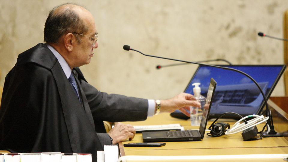 O ministro Gilmar Mendes, no plenário do STF