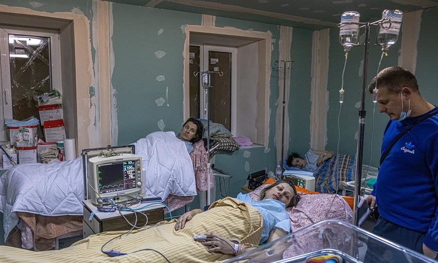 Porão de uma maternidade em Kiev, no início de março: 80 mil mulheres devem dar à luz na Ucrânia nos próximos três meses