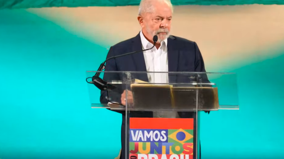 Lula, durante seu discurso no lançamento de sua pré-candidatura a presidente.
