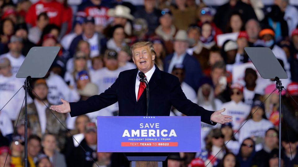 O ex-presidente dos Estados Unidos Donald Trump, em evento do Partido Republicano no Texas, em janeiro de 2022.