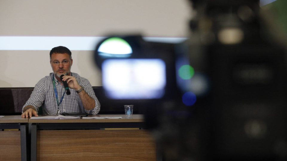 Secretário de Segurança Pública, Wagner Mesquita, em coletiva de imprensa