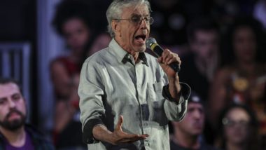 Caetano Veloso participa, no dia 23 de outubro de 2018, de um evento de campanha do então candidato à presidência Fernando Haddad: cachê de R$ 715 mil no réveillon de Fortaleza em 2010