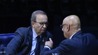 Os senadores Jorginho Mello (PP) e Esperidião Amin (PL), apoiadores de Bolsonaro e pré-candidatos ao governo de Santa Catarina