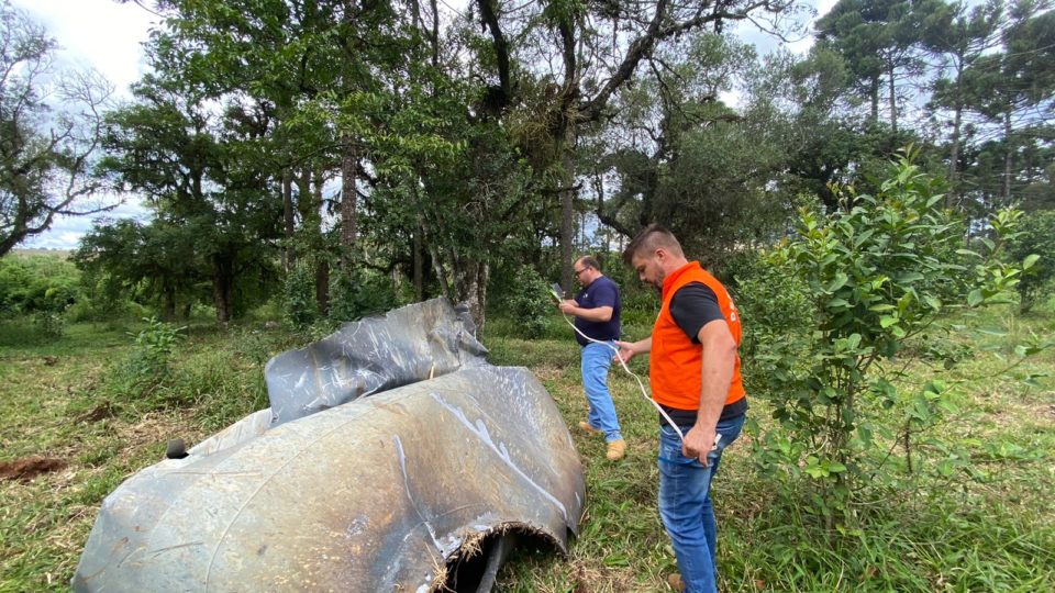 Lixo espacial caiu em São Mateus do Sul em março de 2022.