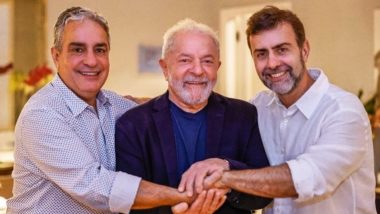 O ex-presidente Lula entre Freixo (PSB) e Ceciliano (PT): lançamento de petista do Rio de Janeiro ao Senado pode implodir aliança