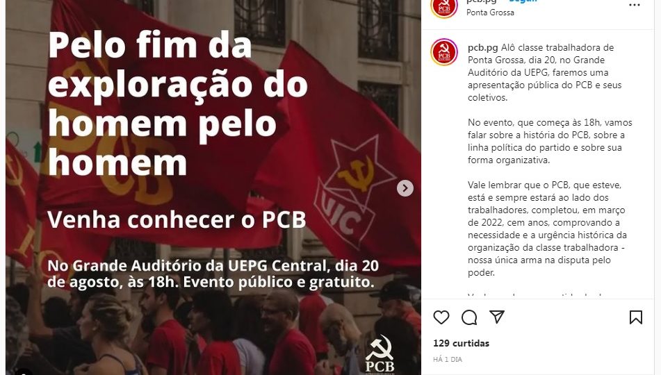 PCB partido UEPG universidade pública