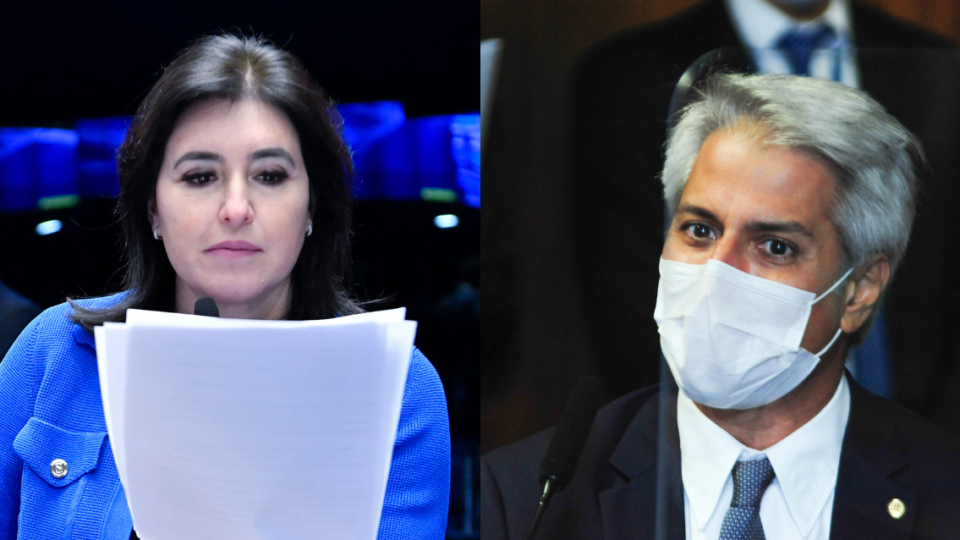 A senadora Simone Tebet e o deputado Alessandro Molon, que não terão mandato a partir do ano que vem