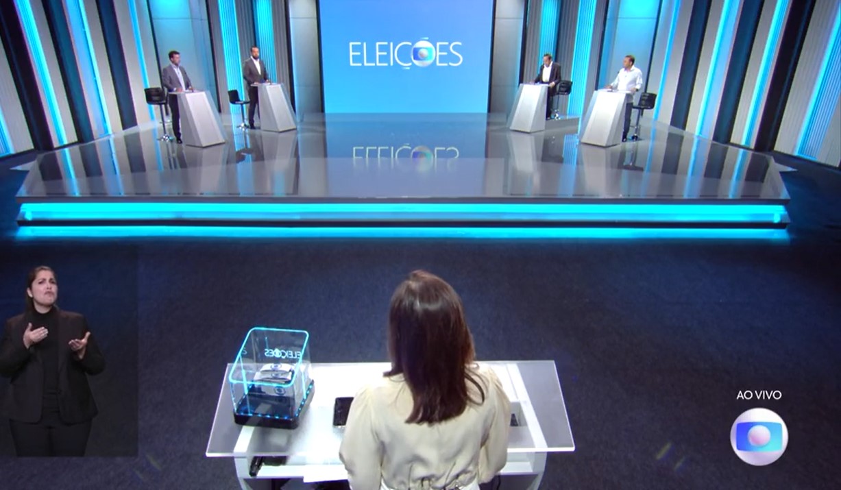 Marcelo Freixo (PSB), Cláudio Castro (PL), Paulo Ganime (Novo) e Rodrigo Neves (PDT) participaram de debate promovido pela TV Globo no Rio de Janeiro.