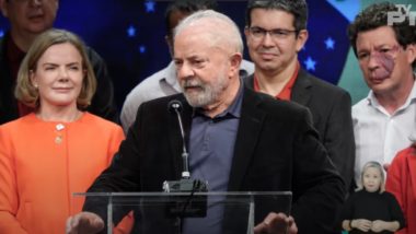 Lula no pronunciamento após o resultado do primeiro turno das eleições.