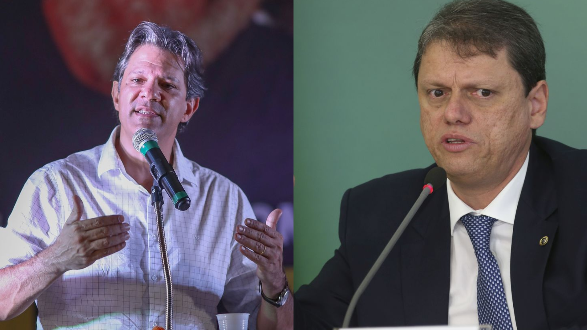 Fernando Haddad (PT) e Tarcísio Gomes de Freitas (Republicanos), que disputam o segundo turno em São Paulo.