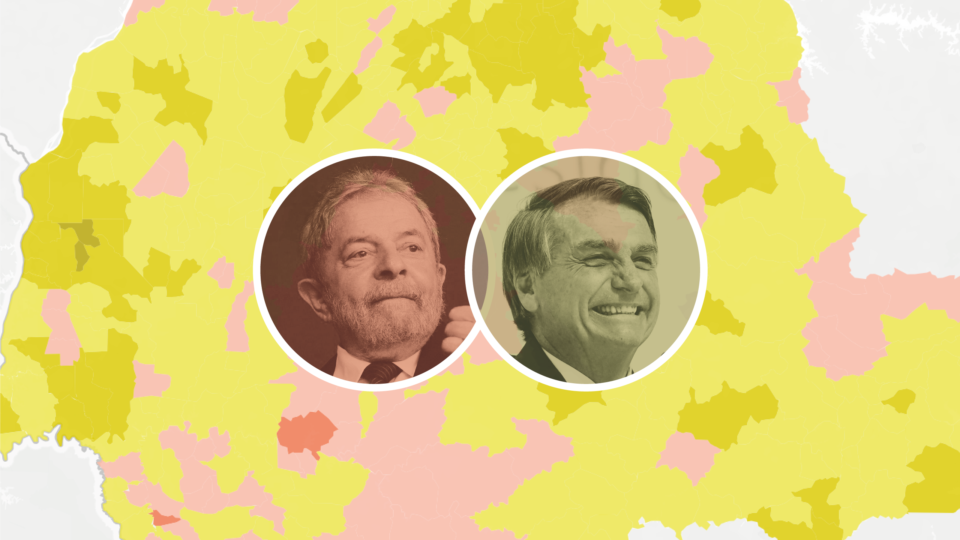 No segundo turno, Jair Bolsonaro (PL) venceu em 286 cidades do Paraná, enquanto Lula (PT) conquistou a vitória em 113