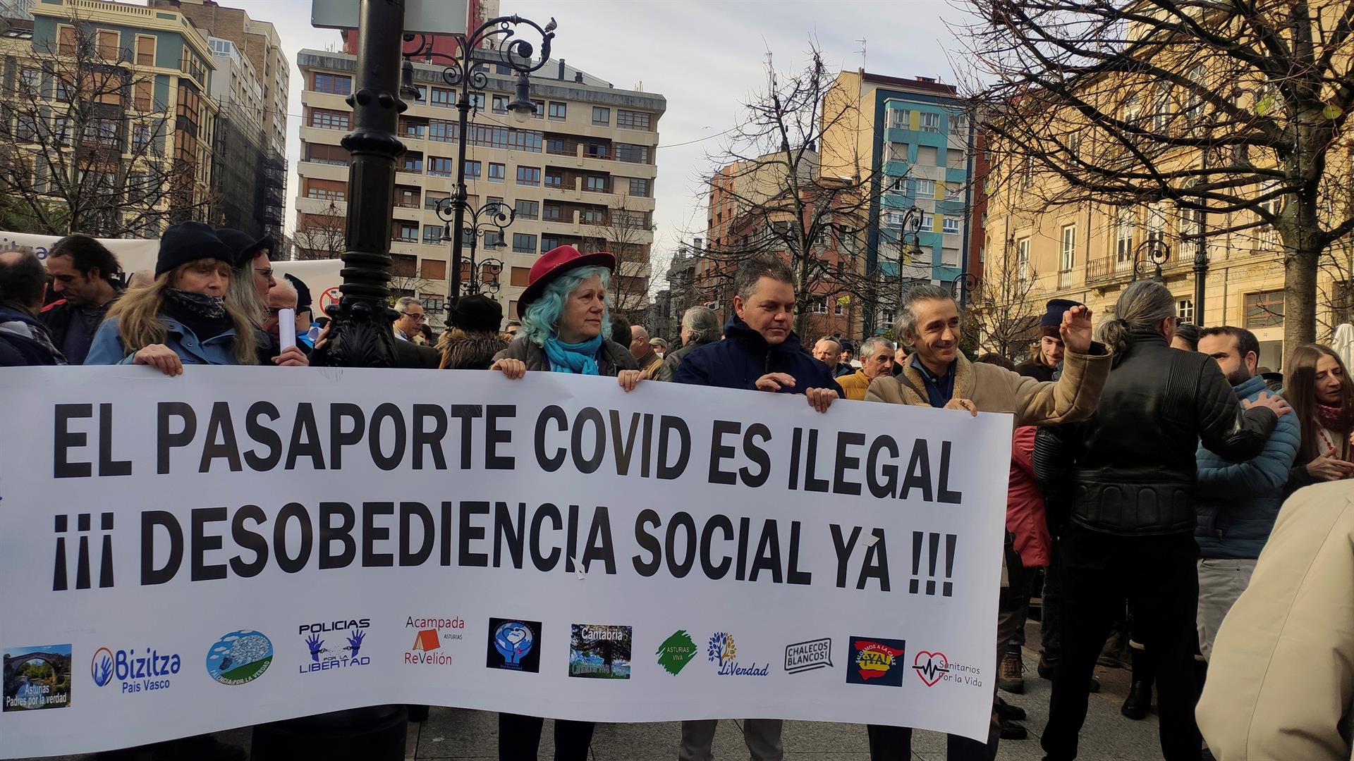 Protesto contra passaporte vacinal