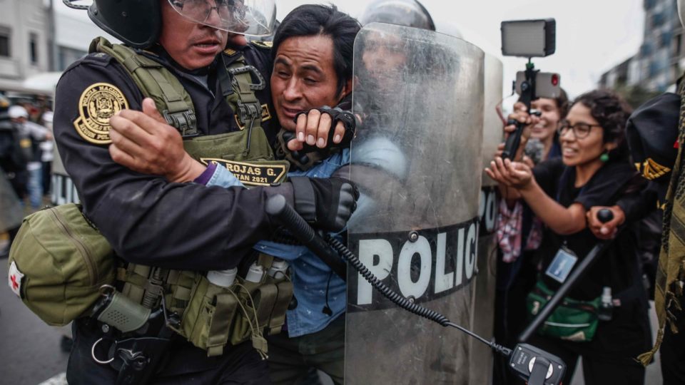 Manifestantes Peru