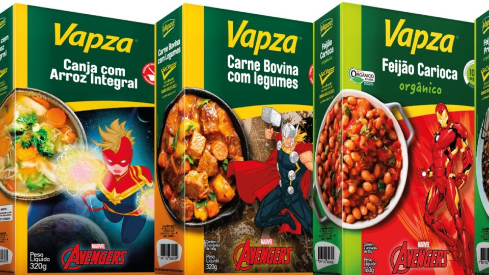 Linha de alimentos com personagens Marvel foi lançada em 2021.