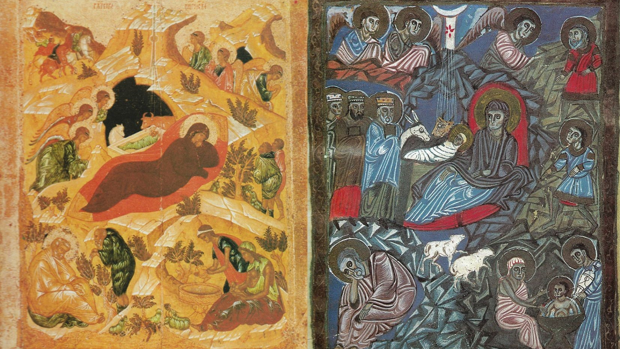 Ícones antigos retratando a Natividade de Cristo