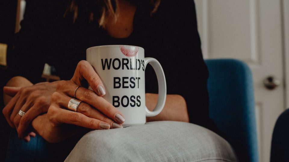 Caneca escrito "Worlds best boss"