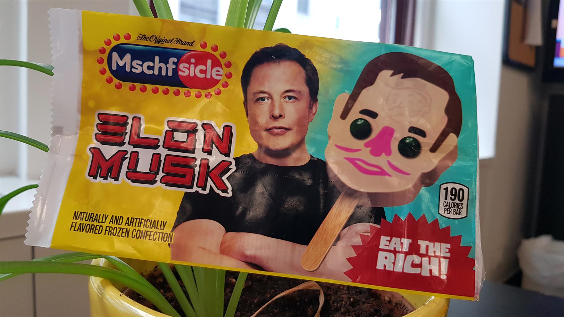 Elon Musk em embalagem de picolé