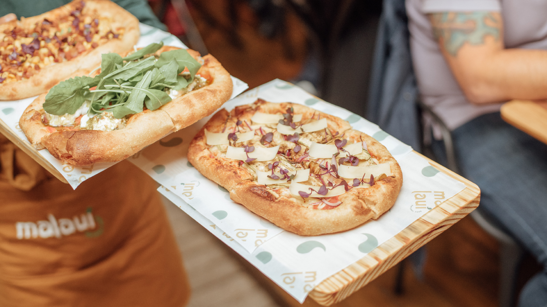 Pizzas no Malauí Cozinha Natural são servidas de segunda a sábado a partir das 17h.