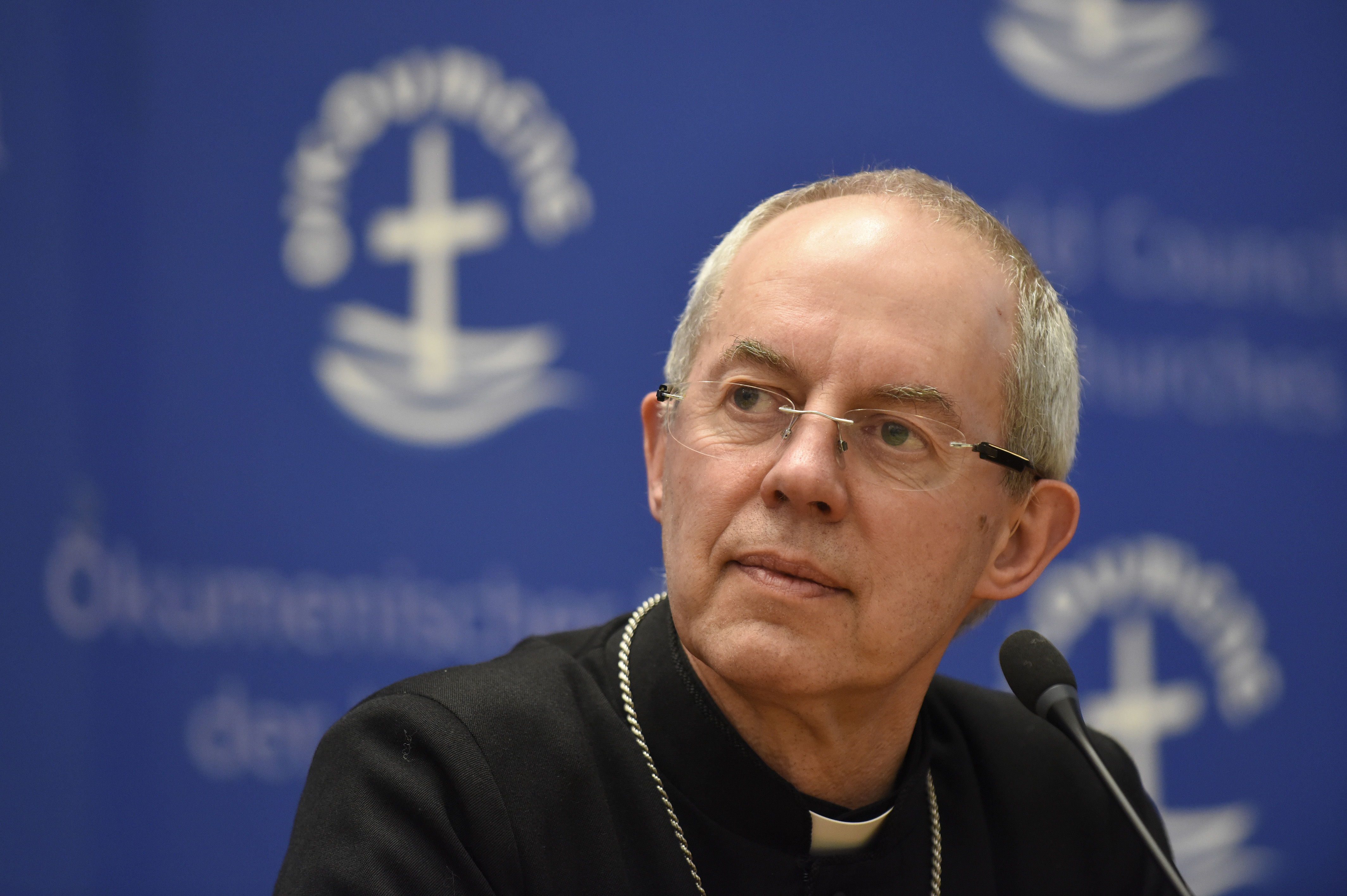 O Arcebispo da Cantuária, chefe da Igreja Anglicana, Justin Welby, durante Encontro Mundial das Igrejas em Genebra, na Suíça, em 2018