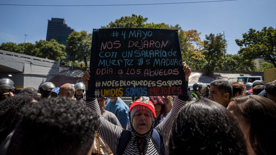 Protesto-salário-mínimo-Venezuela