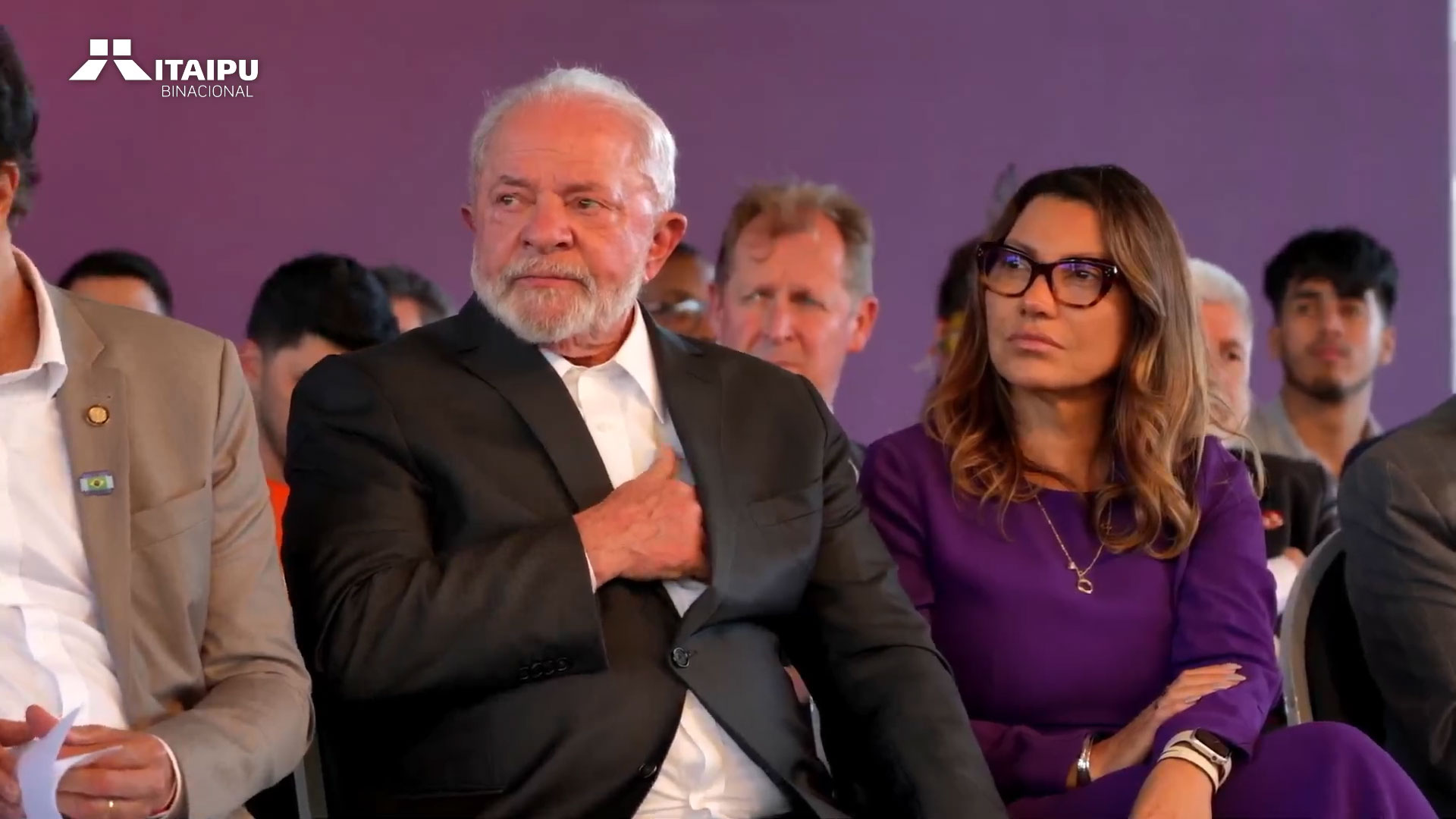 O presidente Luiz Inácio Lula da Silva (PT), ao lado da primeira-dama Janja.