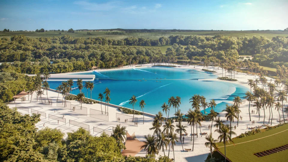 Imagem ilustrativa do Parque das Águas, a praia artificial de Maringá.